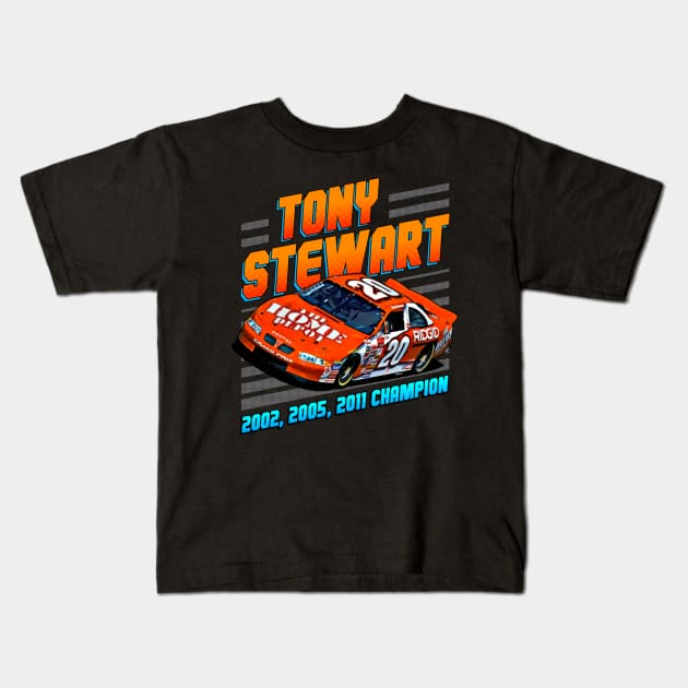 Tony Stewart 20 Legend Kids T-Shirt by stevenmsparks